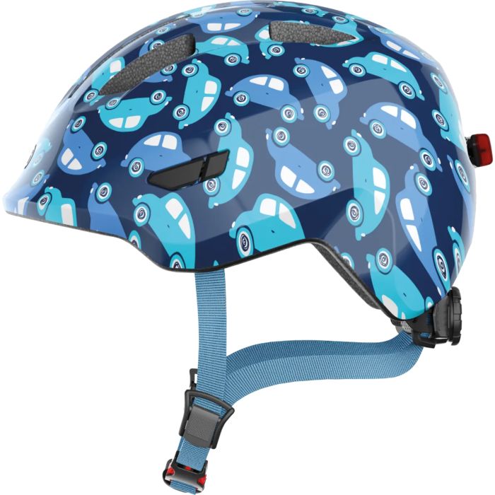 Abus Smiley 3.0 LED Kids Helmet - Blue Car, Medium
