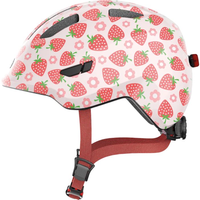 Abus Smiley 3.0 LED Kids Helmet - Rose Strawberry, Medium