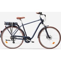 High Frame Electric City Bike Elops 900 - Navy Blue